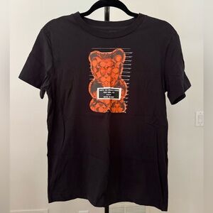 Coach Black Tee with Orange Bear Graphic